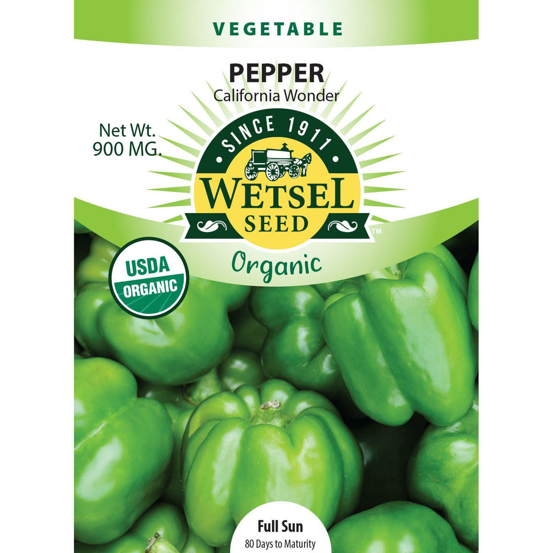 Wetsel Seed™ Organic California Wonder Pepper Seed - Greenhouse Megastore