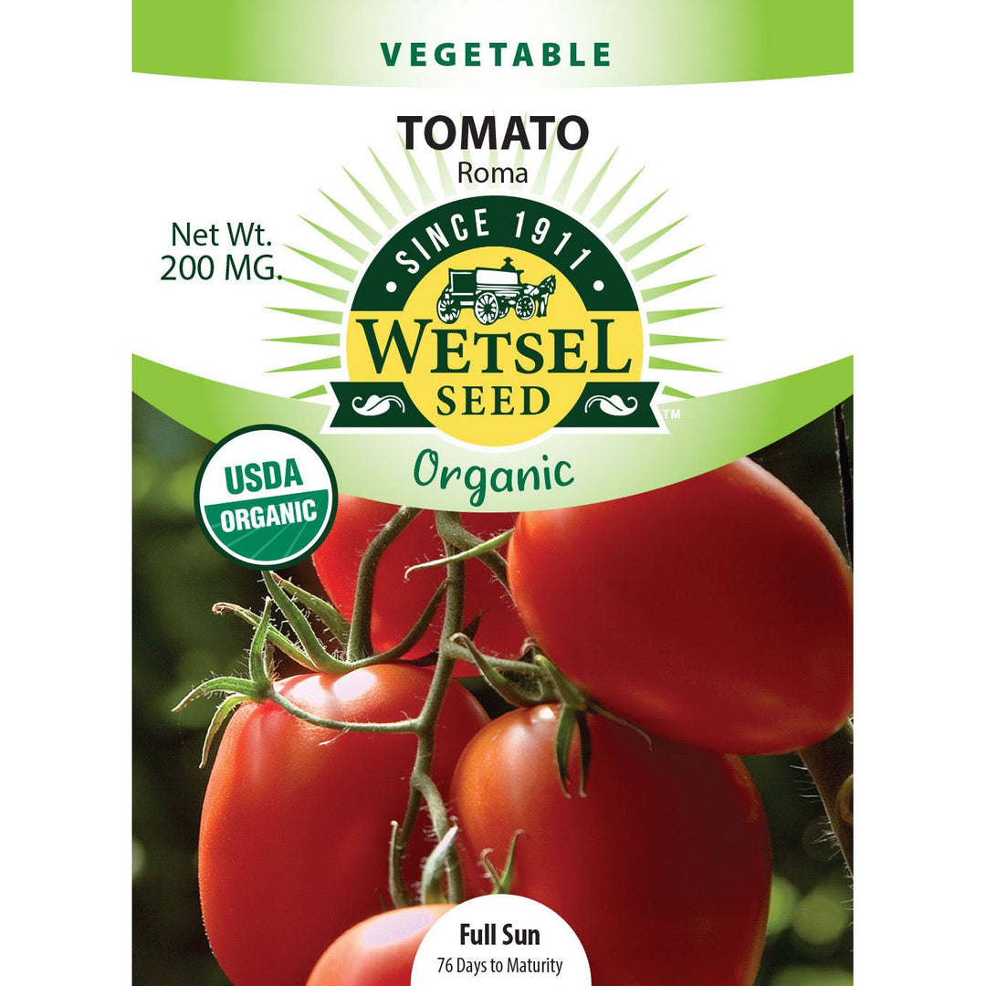 Wetsel Seed™ Organic Roma Tomato Seed - Greenhouse Megastore