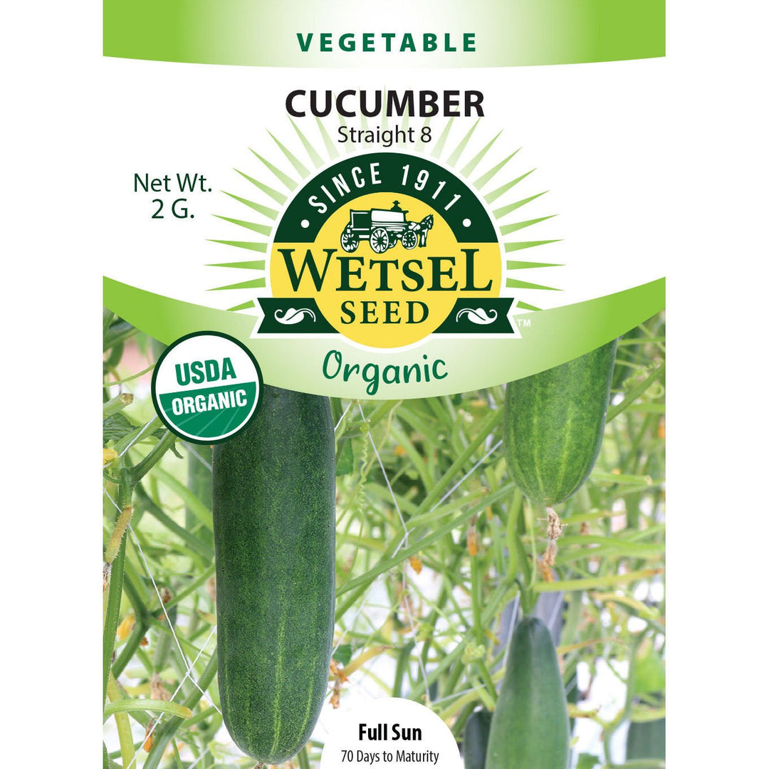 Wetsel Seed™ Organic Straight 8 Cucumber Seed - Greenhouse Megastore