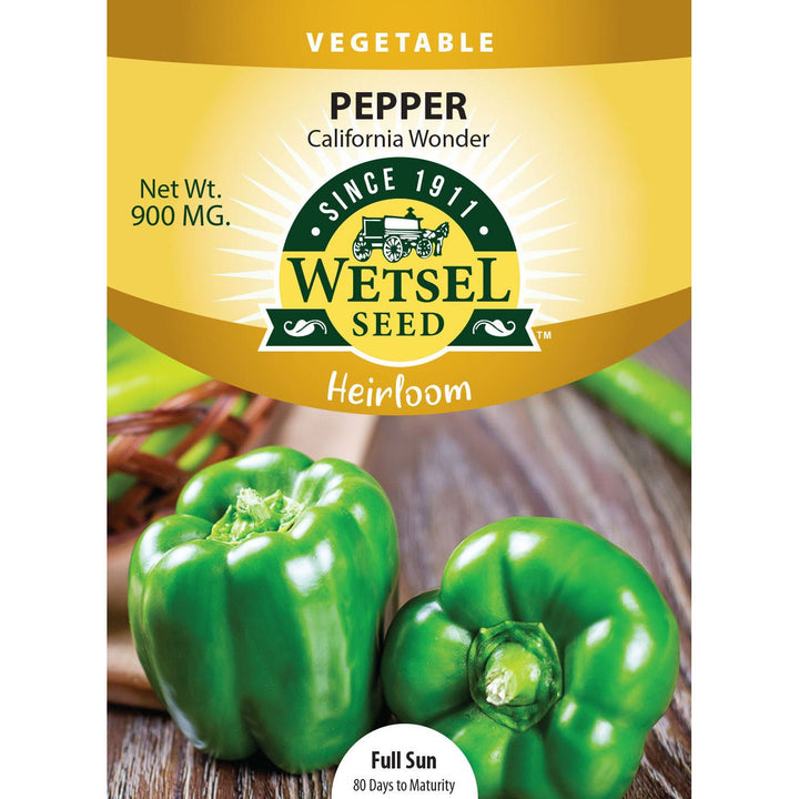 Wetsel Seed™ Pepper California Wonder Heirloom Seed - Greenhouse Megastore