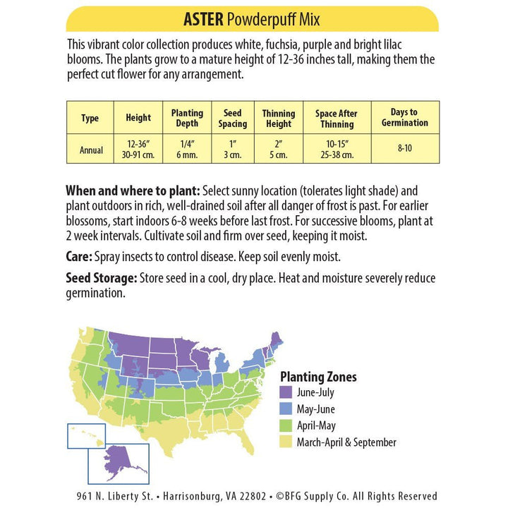 Wetsel Seed™ Powderpuff Aster Seed - Greenhouse Megastore