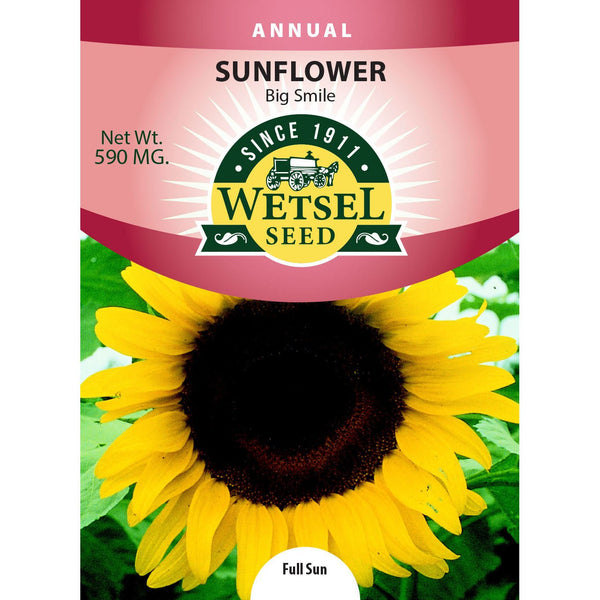 bag of sunflower seeds to plant Wetsel Seed Big Smile Sunflower Seed Packet