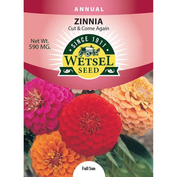 Wetsel Seed™ Zinnia Cut & Come Again Seed - Greenhouse Megastore