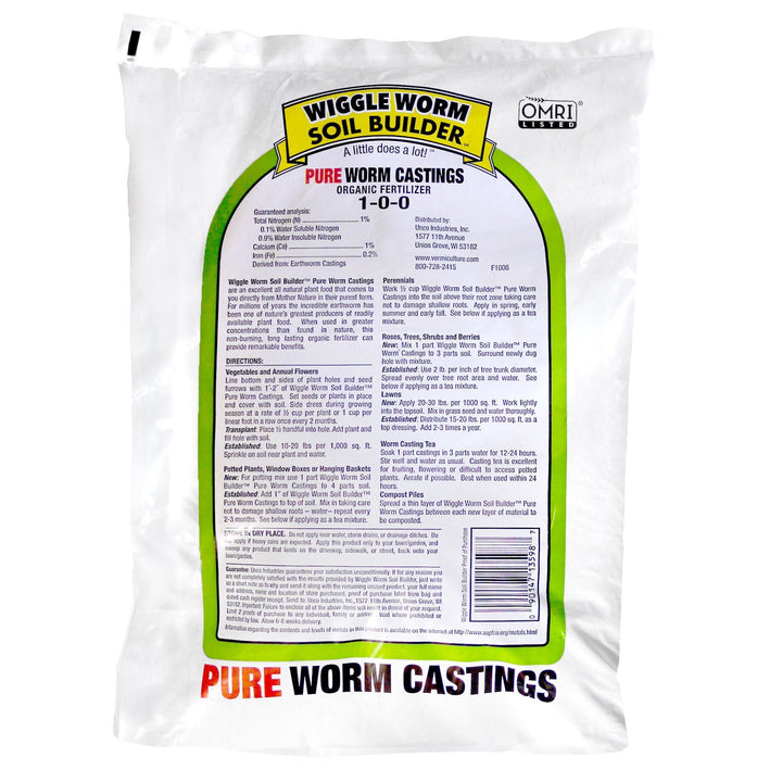 Wiggle Worm Soil Builder PURE Worm Castings - Greenhouse Megastore