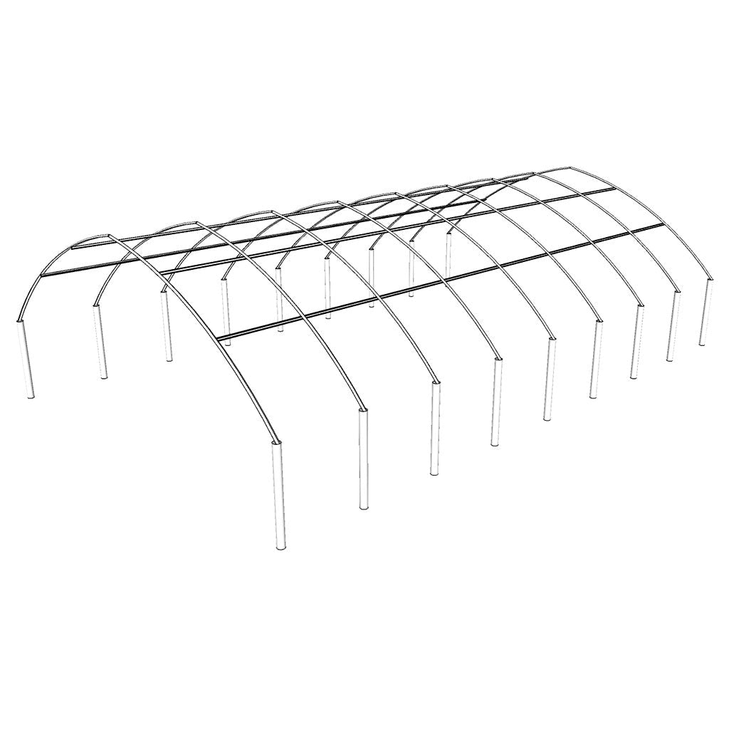 1200 Series 30 ft. Wide Gothic Arch Cold Frame w/ Spring Lock - Greenhouse Megastore
