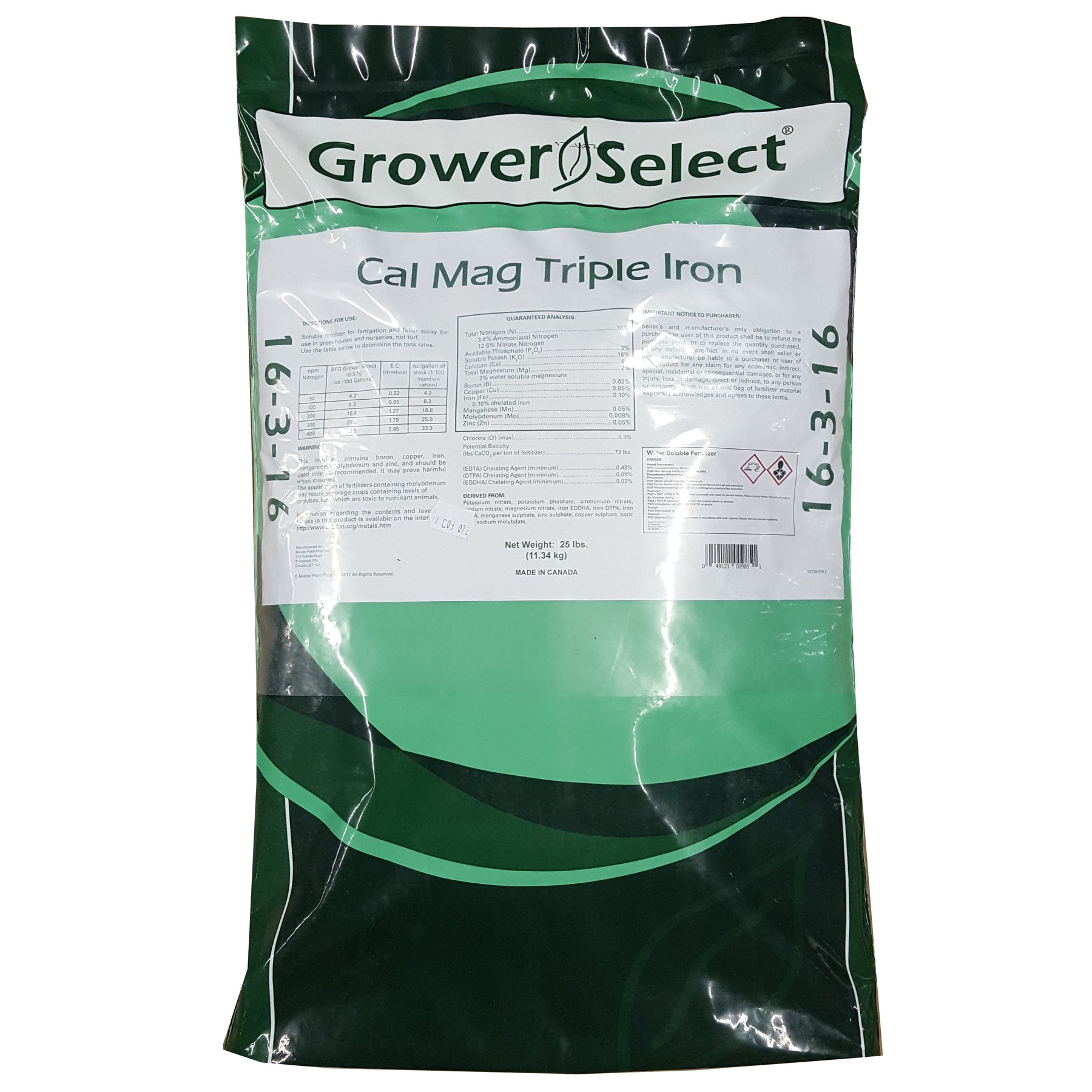 Grower Select CalMag Triple Iron 16316 Water Soluble Fertilizer