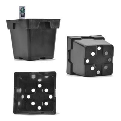 Belden 5.25 in. x 5.25 in. Black Jumbo Square Pot - Greenhouse Megastore