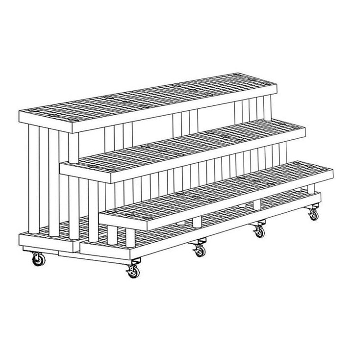 Benchmaster™ 3 Shelf Wall Cart - Greenhouse Megastore