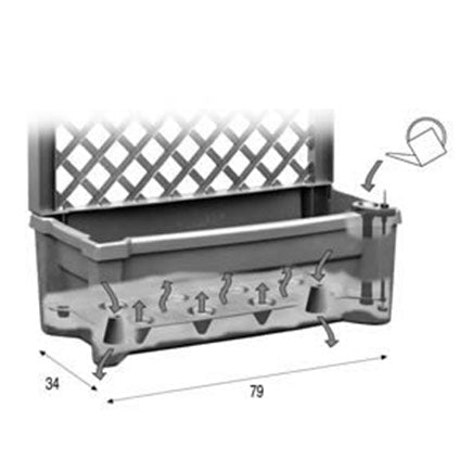 Calypso 31 x 13.5 x 53 in. Planter with Trellis & Reservoir - Greenhouse Megastore