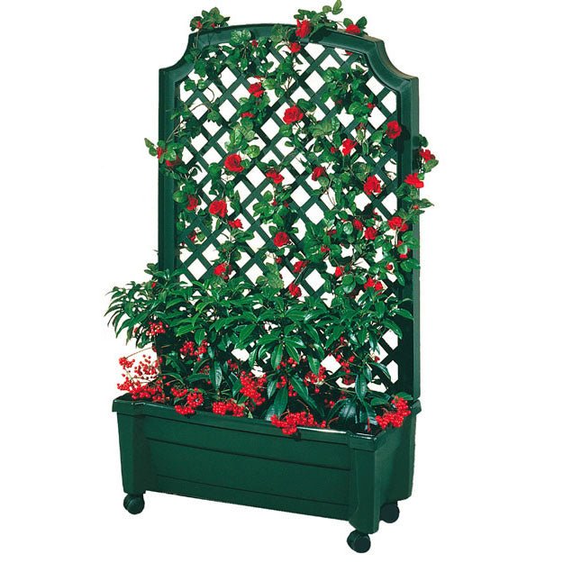 Calypso 31 x 13.5 x 53 in. Planter with Trellis & Reservoir - Greenhouse Megastore