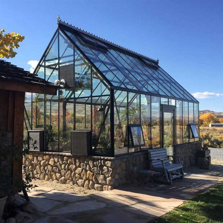 Cape Cod Glass Greenhouse Kit with 3mm Overlaps Tempered Glass Panels and Aluminum Frame - Greenhouse Megastore