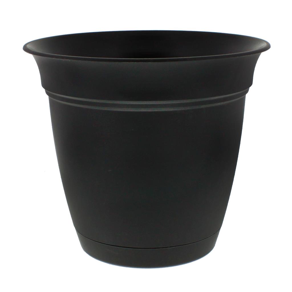 Eclipse Planter With Saucer Black