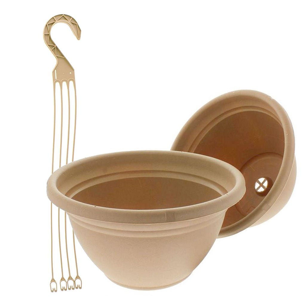 Decostone 12 in. Sandstone Hanging Planter - Greenhouse Megastore