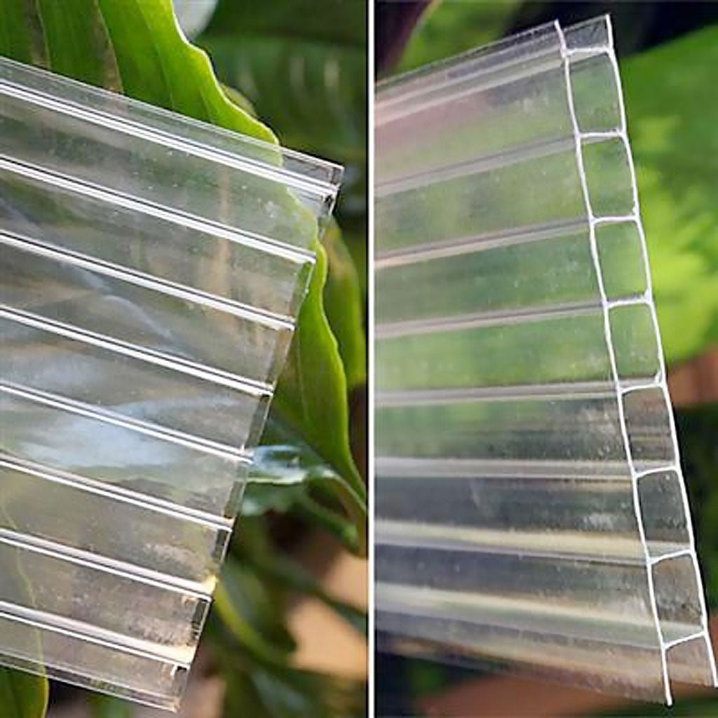 Easy Ship Clear Twinwall Polycarbonate Panel - Pack of 5 Panels - Greenhouse Megastore