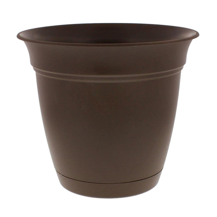 Eclipse Chocolate Planter with Saucer - Greenhouse Megastore