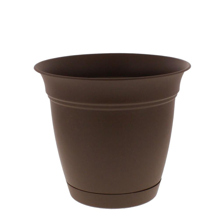 Eclipse Chocolate Planter with Saucer - Greenhouse Megastore