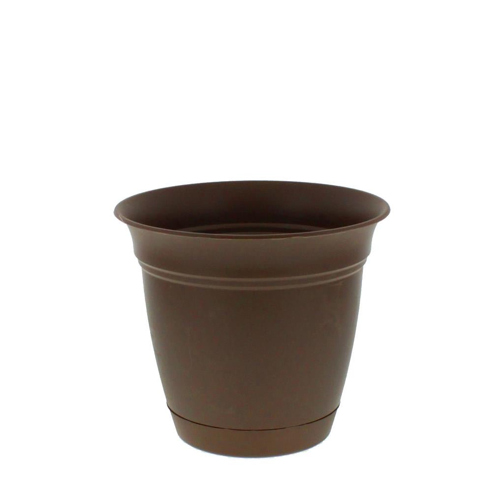 Eclipse Chocolate Planter with Saucer - Greenhouse Megastore