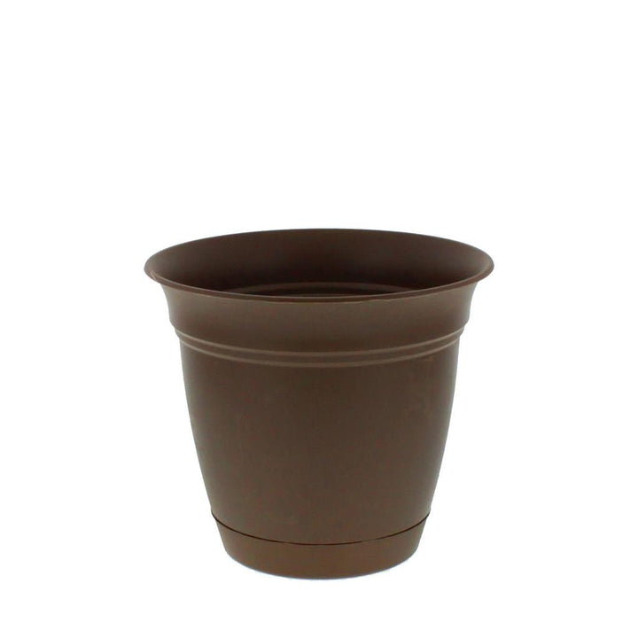 Eclipse Chocolate Planter with Saucer - Greenhouse Megastore