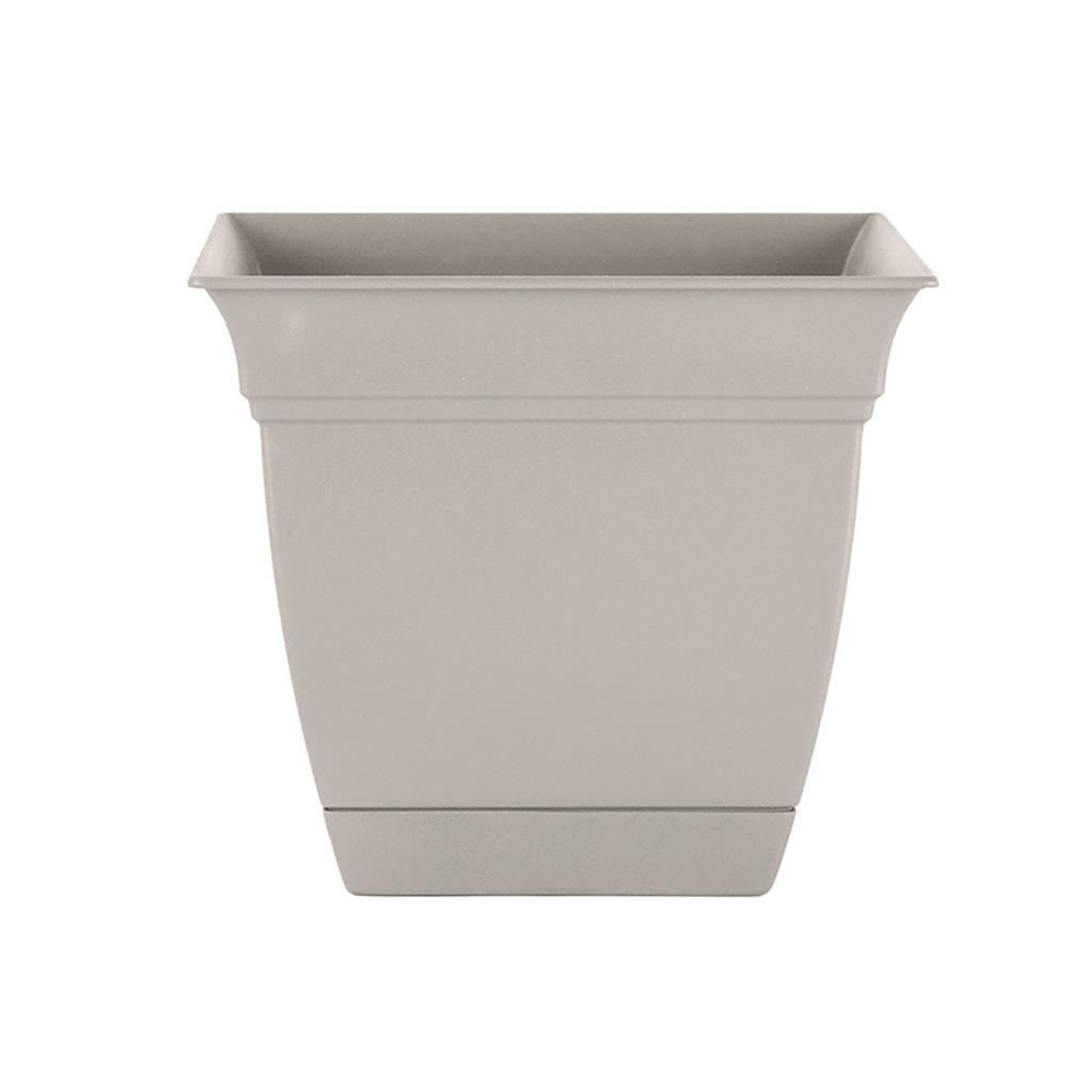 Eclipse Cottage Stone Square Planter with Saucer - Greenhouse Megastore