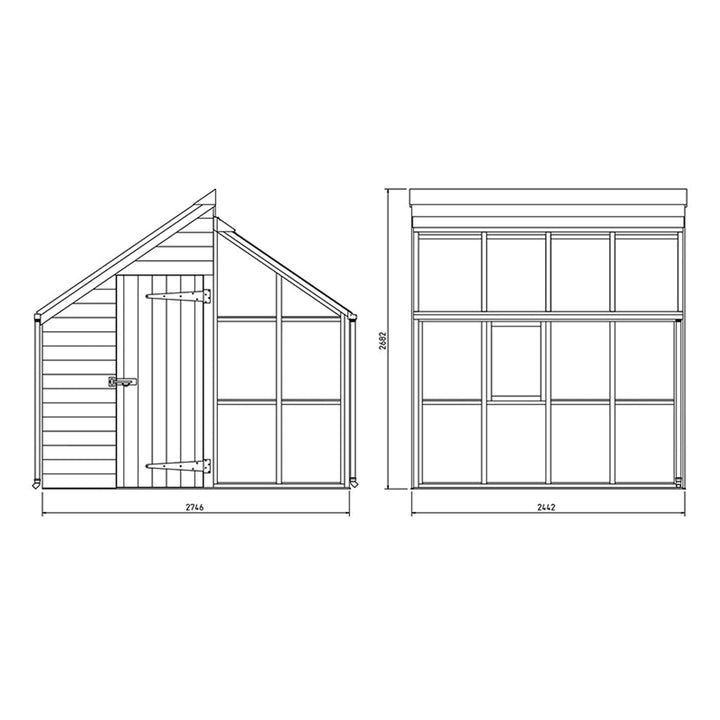 Gabriel Ash Classic Grow & Store Greenhouse Kit with Tempered Glass Panels and Red Cedar Wood Frame - Greenhouse Megastore
