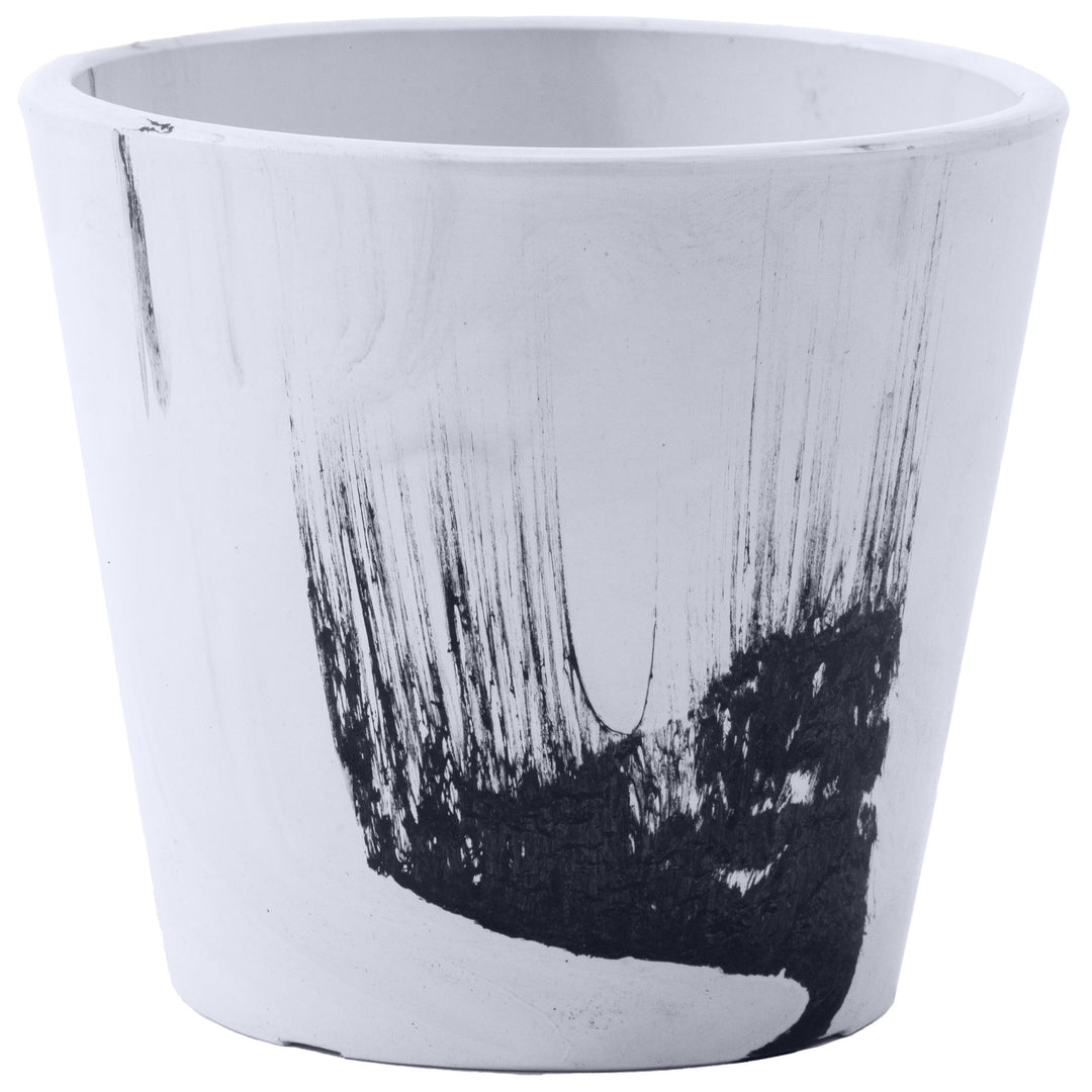 black and white plant pots Gardener Select® White & Black Mixed Stone Planters