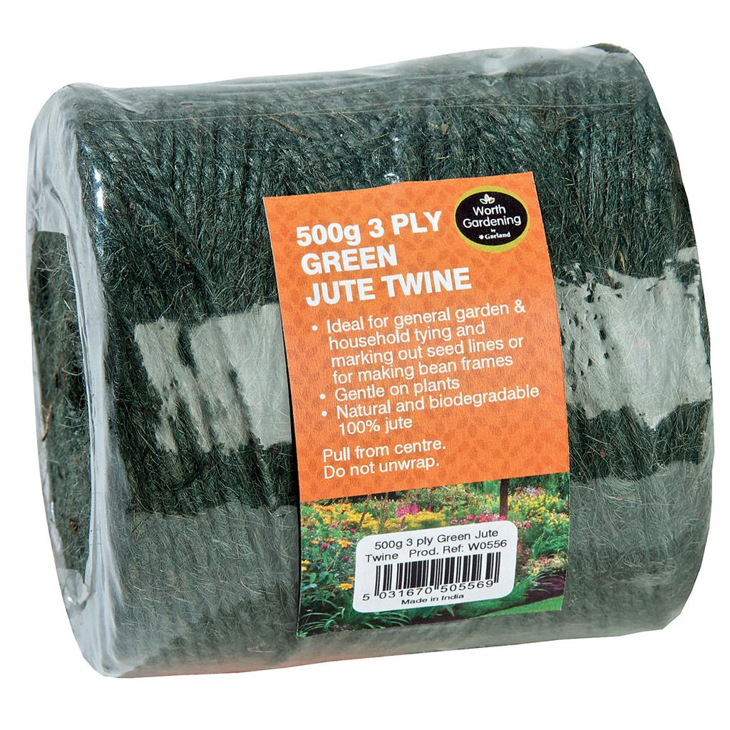 Garland Jute Twine 3 Ply Green 17oz./ 500g Roll - Greenhouse Megastore