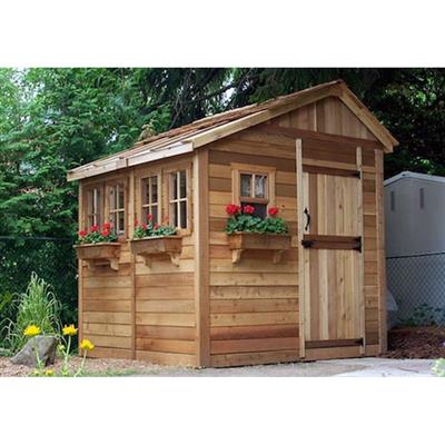 SunShed Garden Building and Greenhouse Kit 8 x 8 ft. with 6mm Twin-Wall Polycarbonate and Cedar Wood Frame