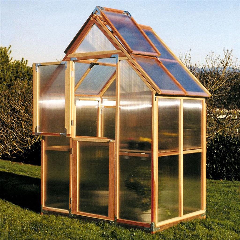 Mini Sunshine Gardenhouse DIY Greenhouse Kit 6 x 4ft. with 4 mm TwinWall Polycarbonate Panels and Redwood Frame