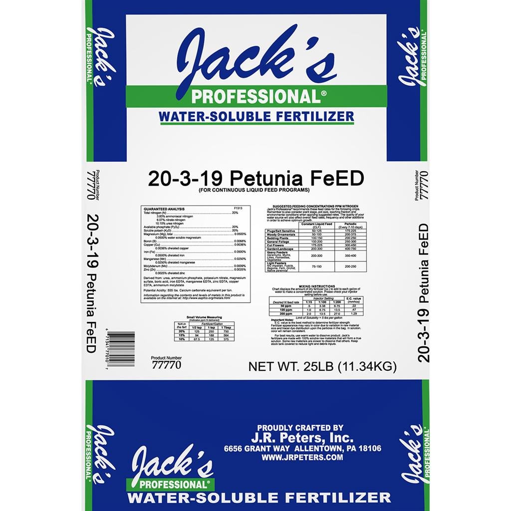 Jack's Fertilizer 20-3-19 Petunia FeED - Greenhouse Megastore