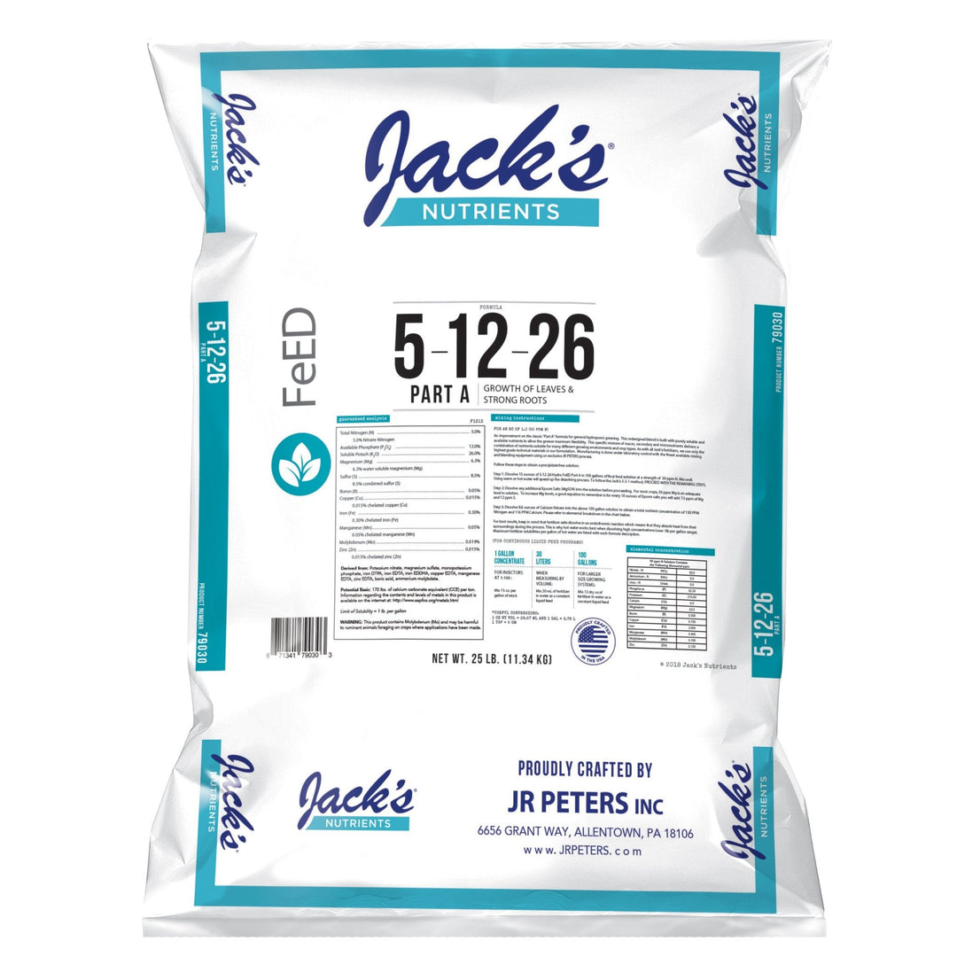 Jack's Nutrients 5 - 12 - 26 Part A Fertilizer - Greenhouse Megastore