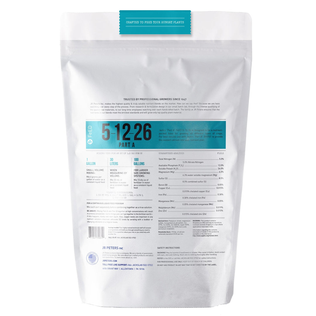 Jack's Nutrients 5 - 12 - 26 Part A Fertilizer - Greenhouse Megastore
