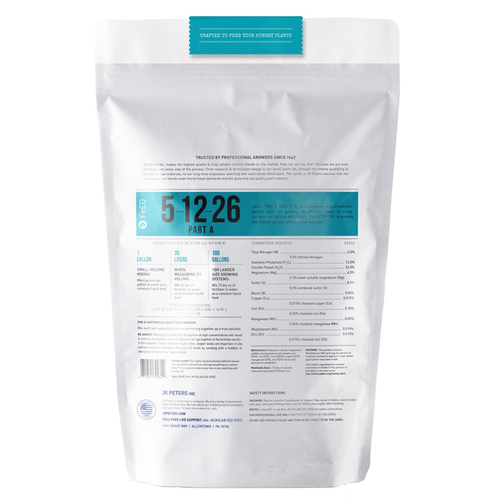Jack's Nutrients 5 - 12 - 26 Part A Fertilizer - Greenhouse Megastore