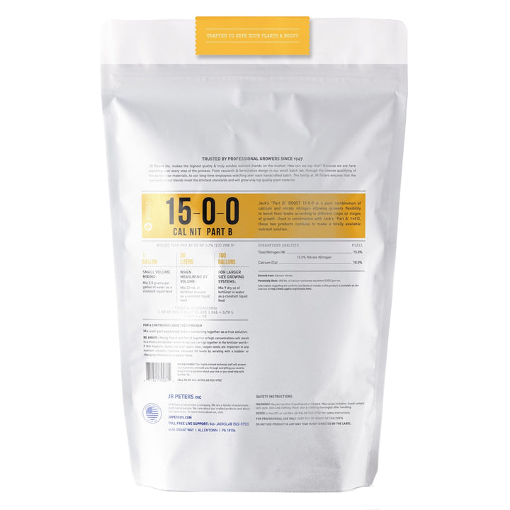 Jack's Nutrients Calcium Nitrate Part B Fertilizer - Greenhouse Megastore