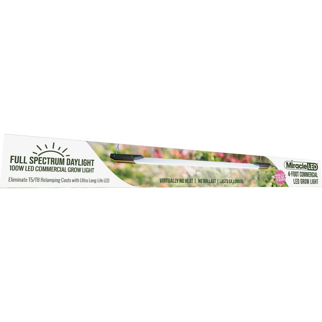 MLED 100W LED Grow Light 4 ft. Full Spectrum Fixture - Greenhouse Megastore