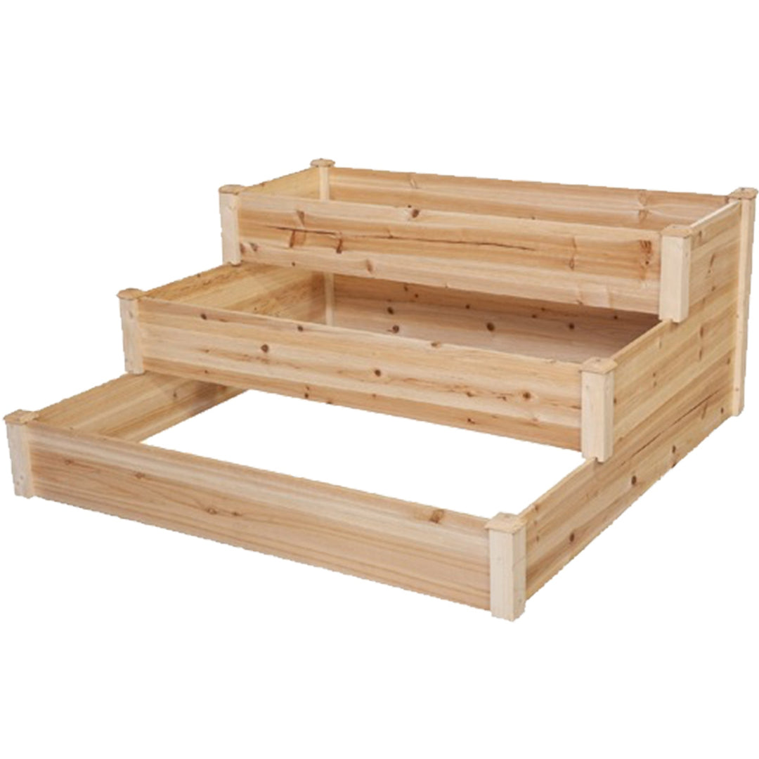 Panacea Cedar 3 - Tiered Stair Step Garden Bed - Greenhouse Megastore