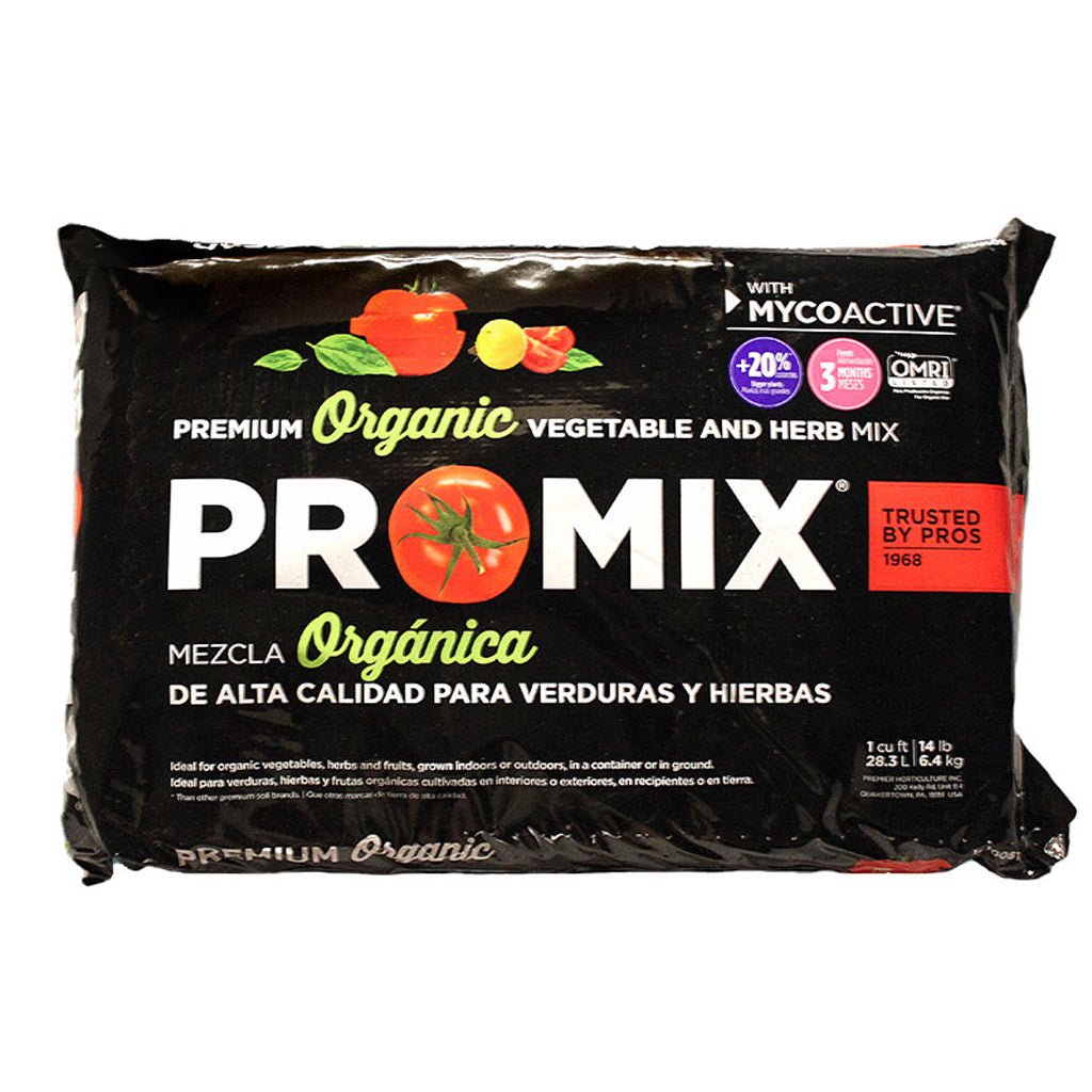 PRO - MIX 1 cu. ft. Bag Premium Organic Vegetable and Herb Mix - Greenhouse Megastore