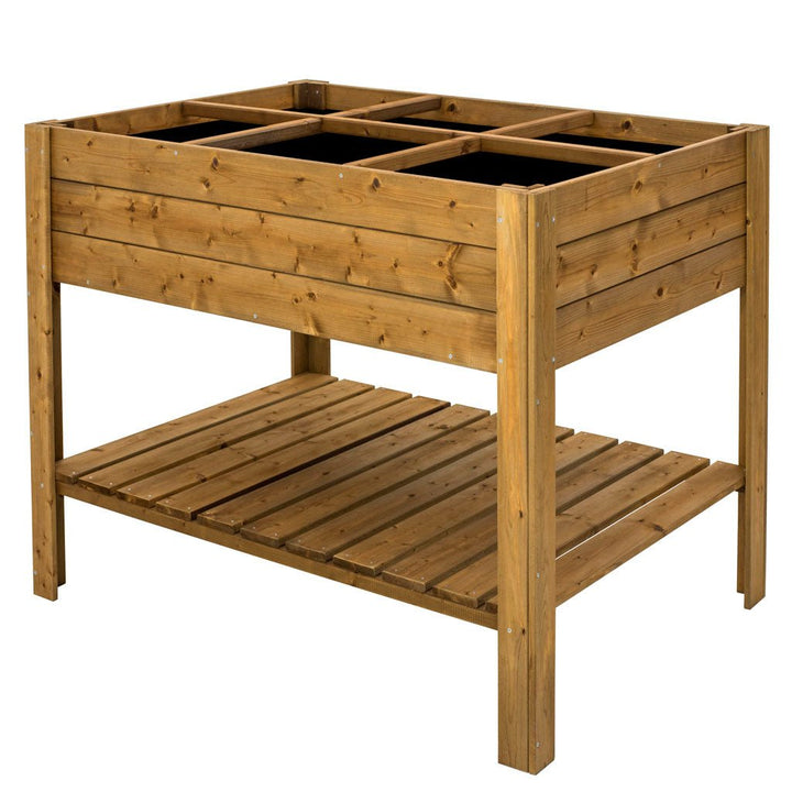 Rectangular Raised Bed with Shelf - Greenhouse Megastore