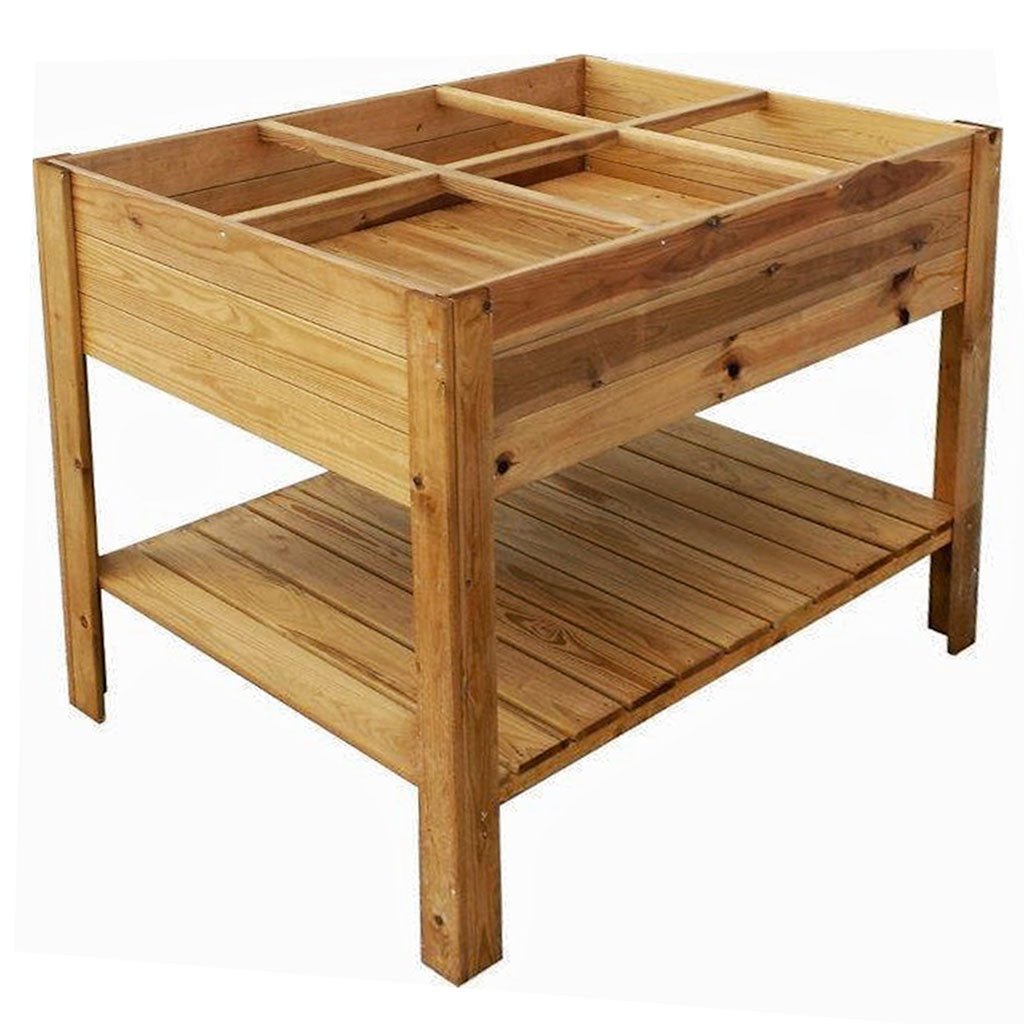 Rectangular Raised Bed with Shelf - Greenhouse Megastore