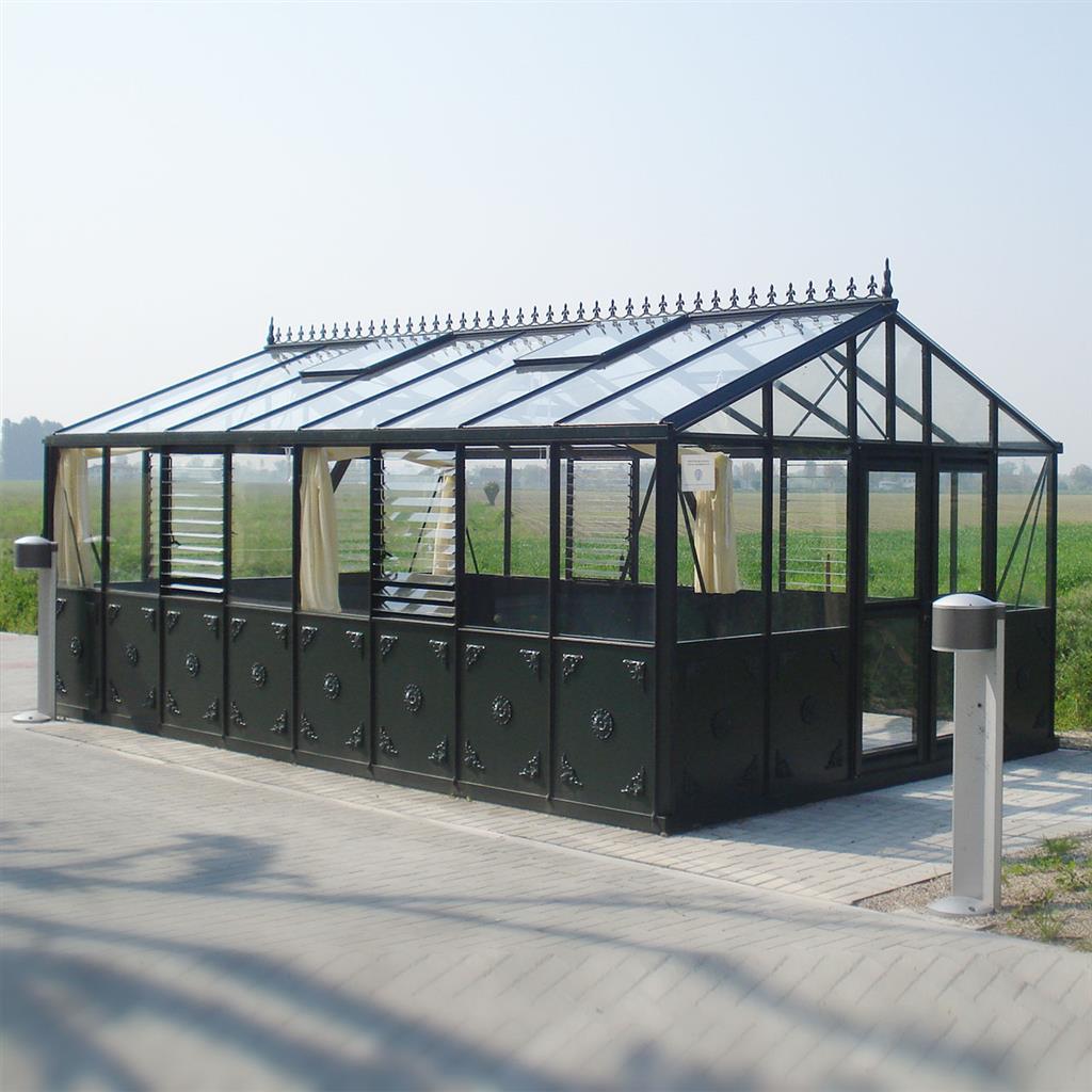 Retro Royal Victorian VI Glass Greenhouse Kit with 4mm Tempered Glass Panels and Aluminum Frame - Greenhouse Megastore