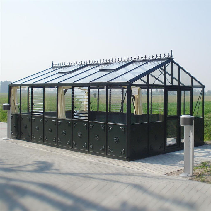 Retro Royal Victorian VI Glass Greenhouse Kit with 4mm Tempered Glass Panels and Aluminum Frame - Greenhouse Megastore