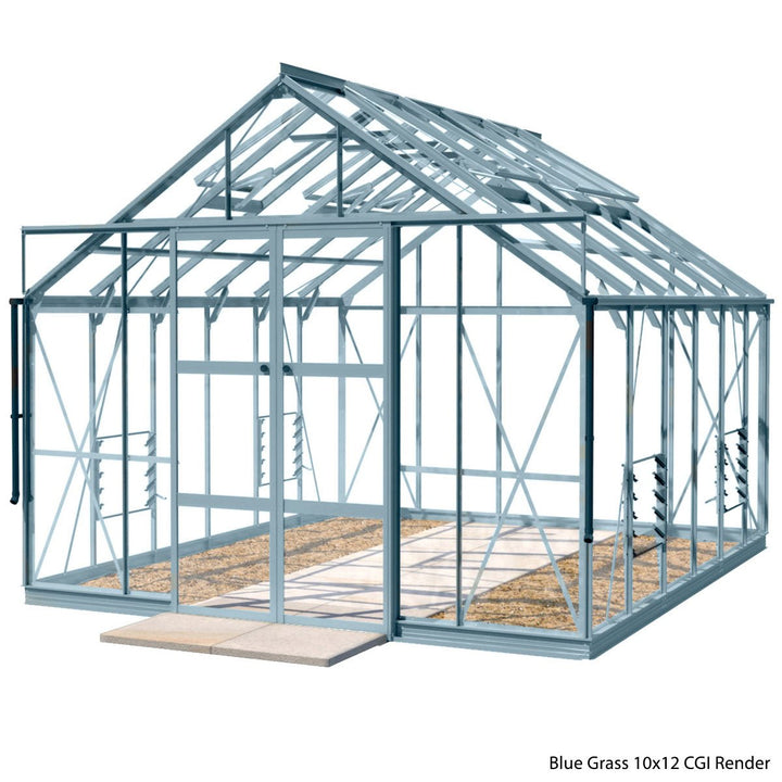 Rhino Premium Greenhouse Kit 10 x 12 ft. with 4mm Toughened Safety Glass and Aluminum Frame - Greenhouse Megastore