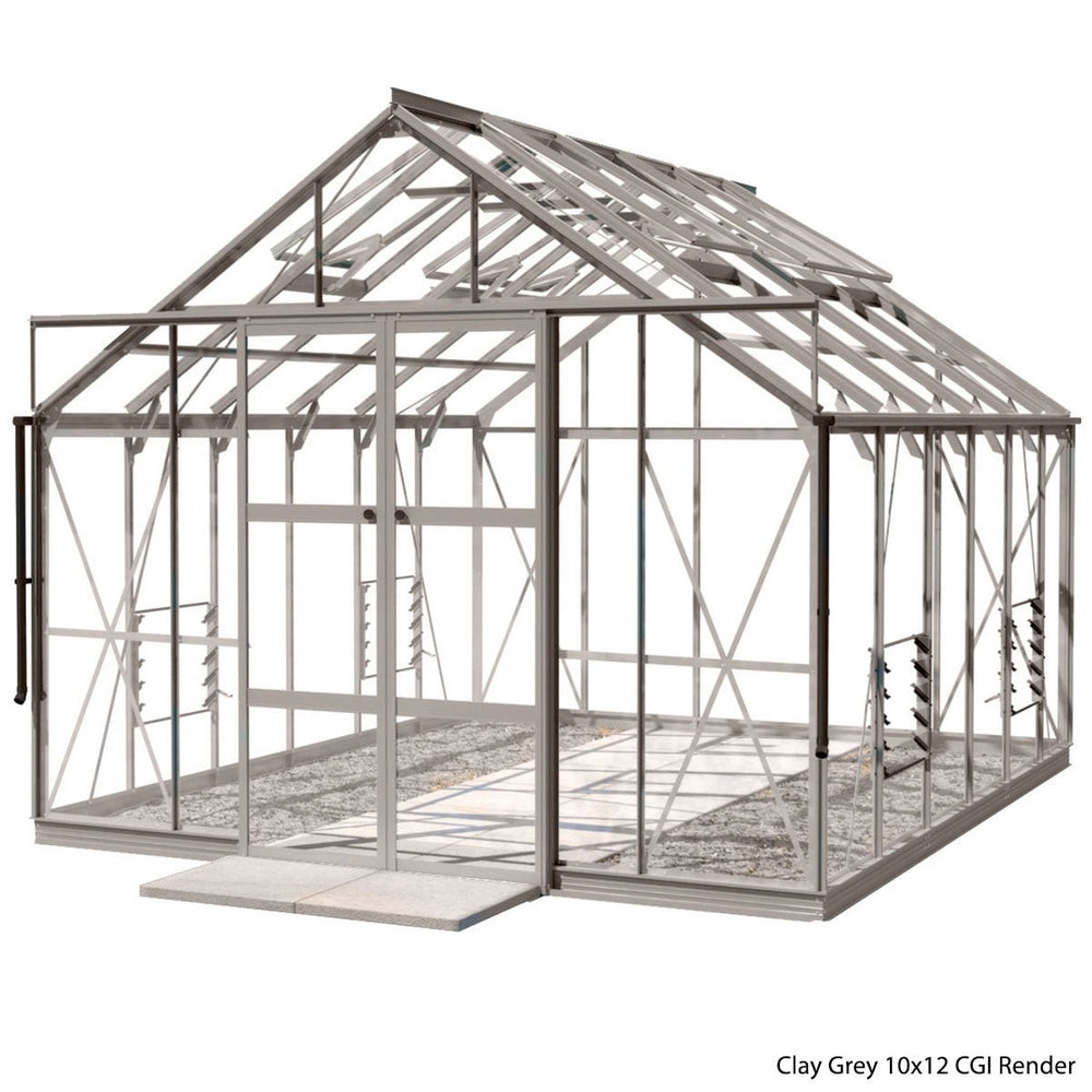 Rhino Premium Greenhouse Kit 10 x 12 ft. with 4mm Toughened Safety Glass and Aluminum Frame - Greenhouse Megastore