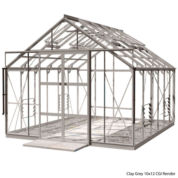 Rhino Premium Greenhouse Kit 10 x 12 ft. with 4mm Toughened Safety Glass and Aluminum Frame - Greenhouse Megastore