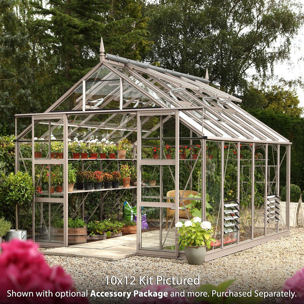 Rhino Premium Greenhouse Kit 10 x 16 ft. with 4mm Toughened Safety Glass Panels and Aluminum Frame - Greenhouse Megastore