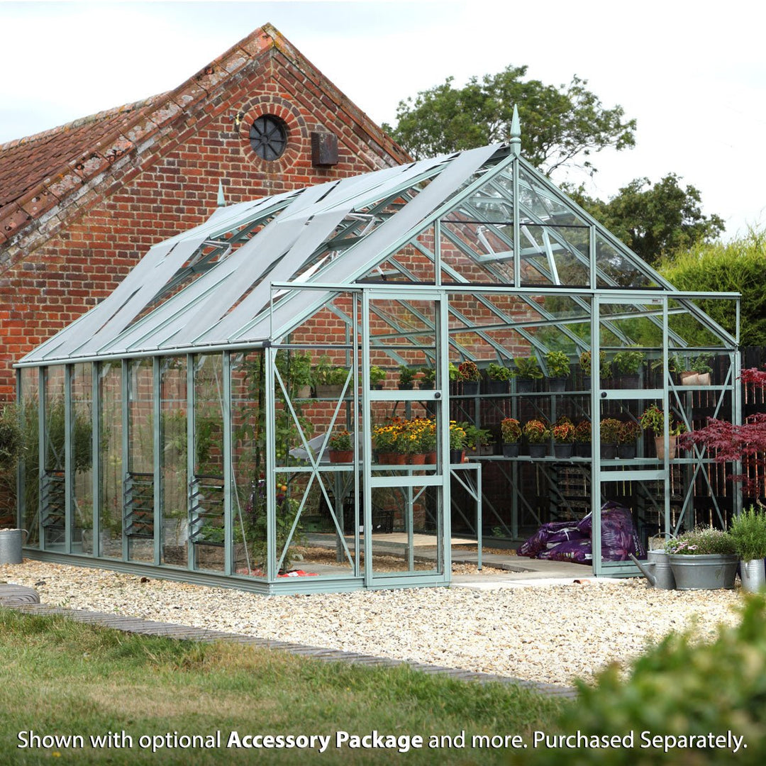 Rhino Premium Greenhouse Kit 12 x 16 ft. with 4mm Toughened Safety Glass and Aluminum Frame - Greenhouse Megastore