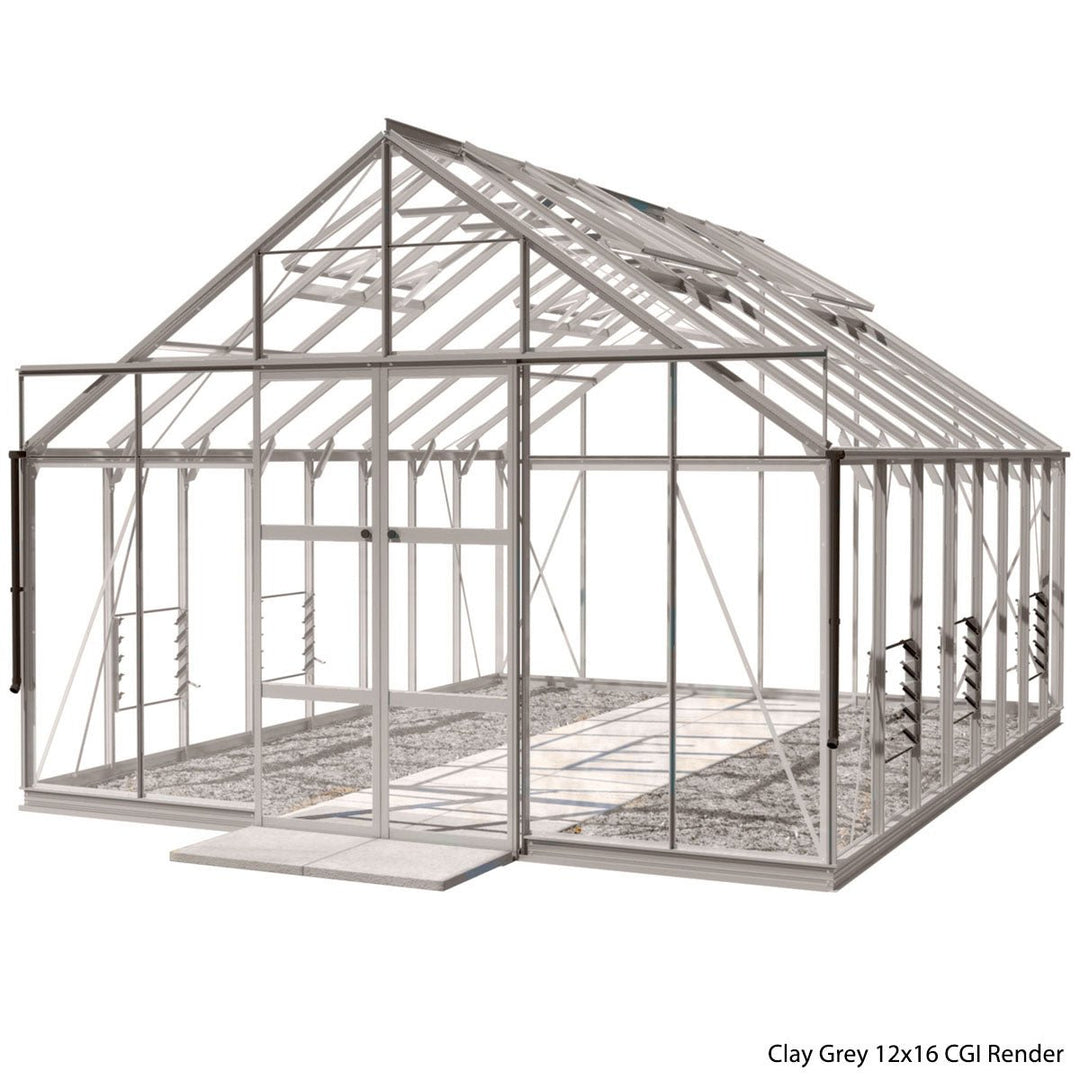 Rhino Premium Greenhouse Kit 12 x 16 ft. with 4mm Toughened Safety Glass and Aluminum Frame - Greenhouse Megastore