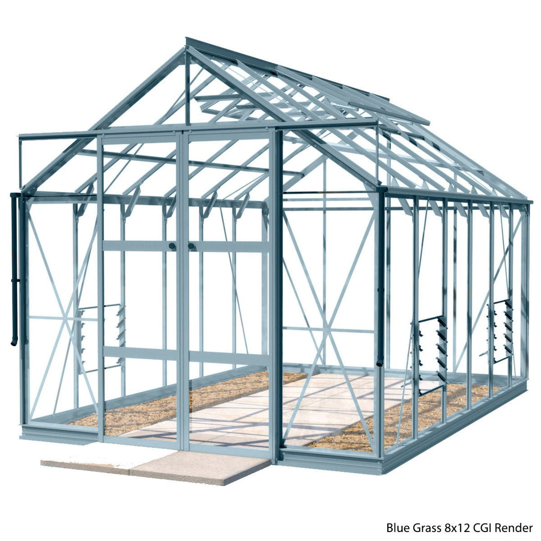 Rhino Premium Greenhouse Kit 8 x 12 ft. with 4mm Toughened Safety Glass and Aluminum Frame - Greenhouse Megastore