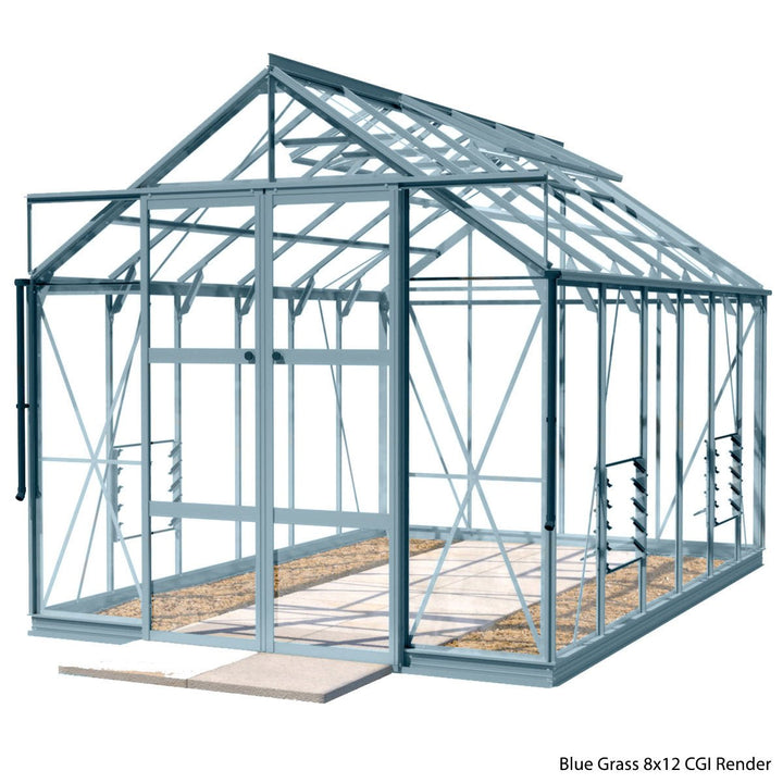 Rhino Premium Greenhouse Kit 8 x 12 ft. with 4mm Toughened Safety Glass and Aluminum Frame - Greenhouse Megastore