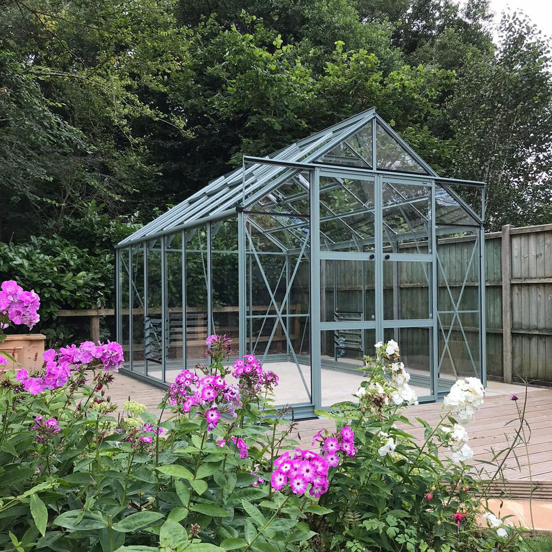 Rhino Premium Greenhouse Kit 8 x 12 ft. with 4mm Toughened Safety Glass and Aluminum Frame - Greenhouse Megastore