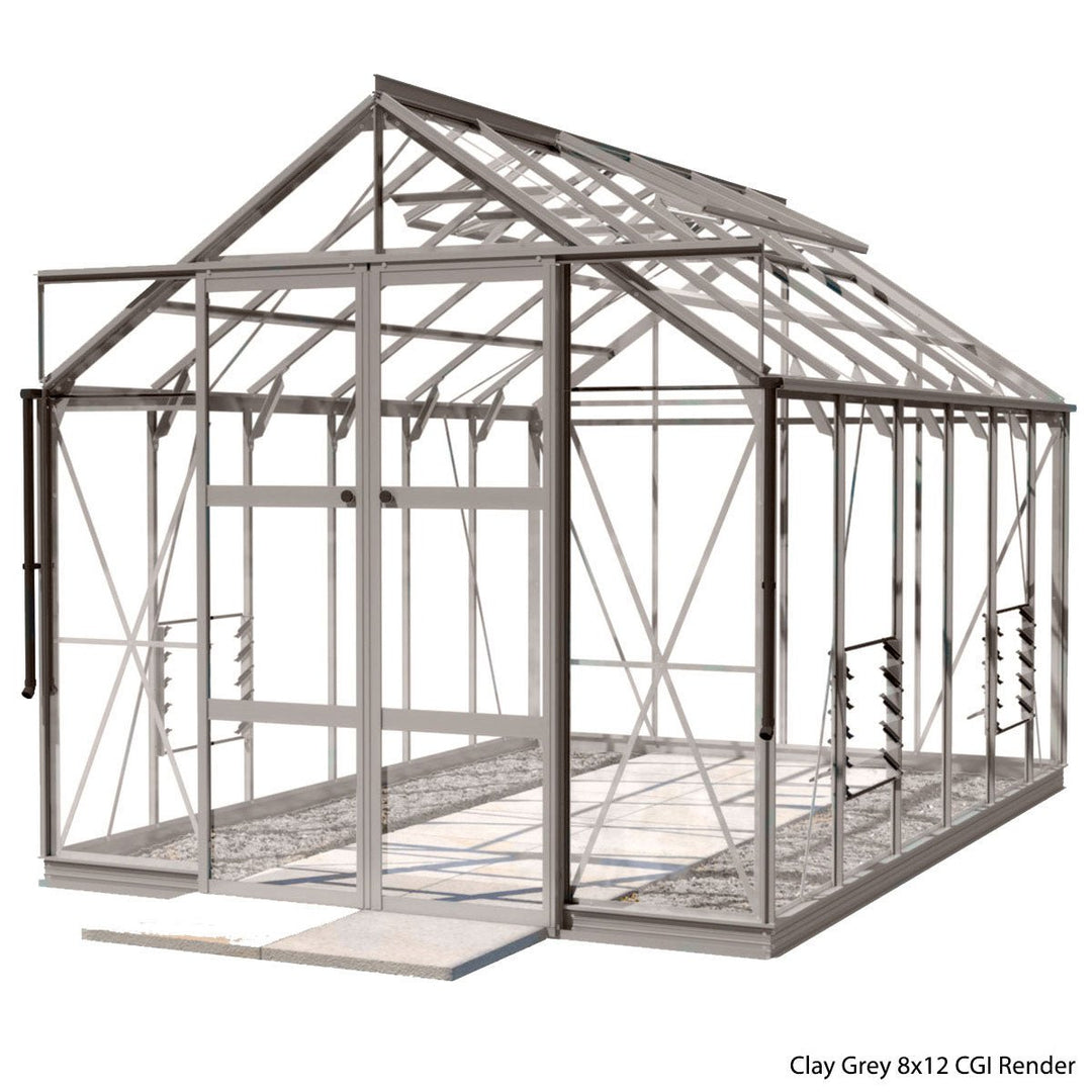 Rhino Premium Greenhouse Kit 8 x 12 ft. with 4mm Toughened Safety Glass and Aluminum Frame - Greenhouse Megastore